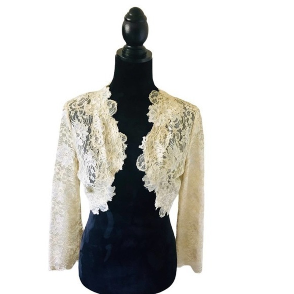 Renato Nucci Yellow Lace Shrug Size 44